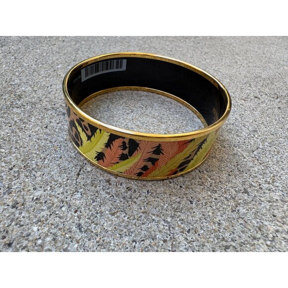 Hermes Bracelet Bangle Cloisonne Rare Enamel Gm Jaguar Quetzal - Picture 8 of 15